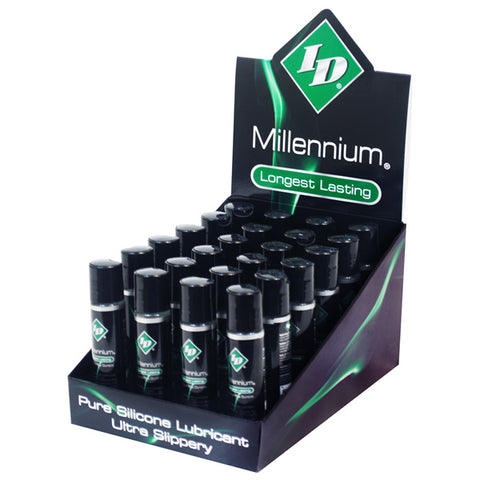 Full Display of ID Millennium 1 floz Pocket Bottle (24) by ID Lubricant