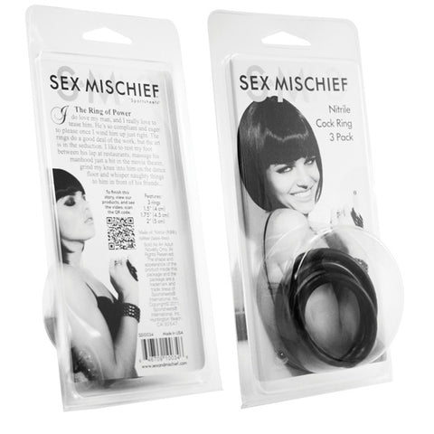 S&M Nitrile Cock Ring 3 Pack by Sex & Mischief