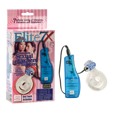 Elite 7X 7 Function Sexual Exciters - Sapphire by California Exotics