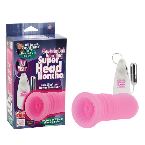 Sue Johanson Glow-in-the-Dark Vibrating Super Head Honcho - Pink by California Exotics