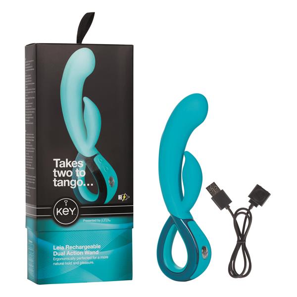 Key by Jopen Leia Designer Dual Motor Massager - Robin Egg Blue by California Exotics