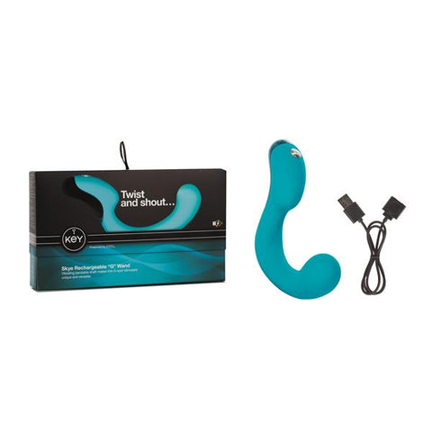 Key by Jopen Skye Rechargeable Ergonomic 'G' Wand - Robin Egg Blue by California Exotics