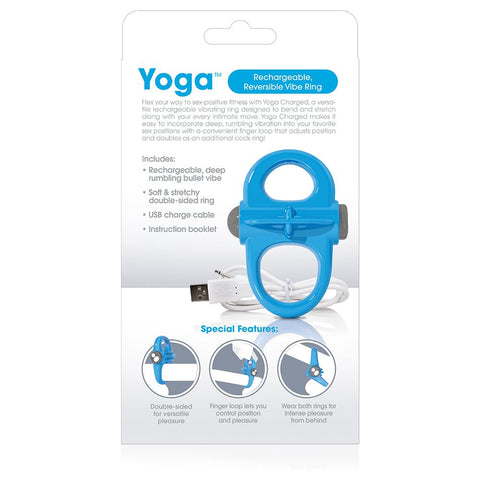 Screaming O Charged Yoga Vibrating Cock Ring - Blue - Image 3
