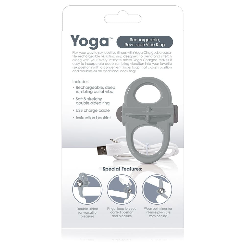 Screaming O Charged Yoga Vibrating Cock Ring - Grey - Image 3