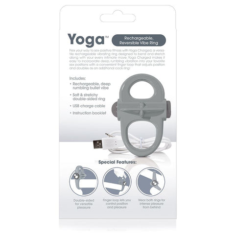 Screaming O Charged Yoga Vibrating Cock Ring - Grey - Image 3