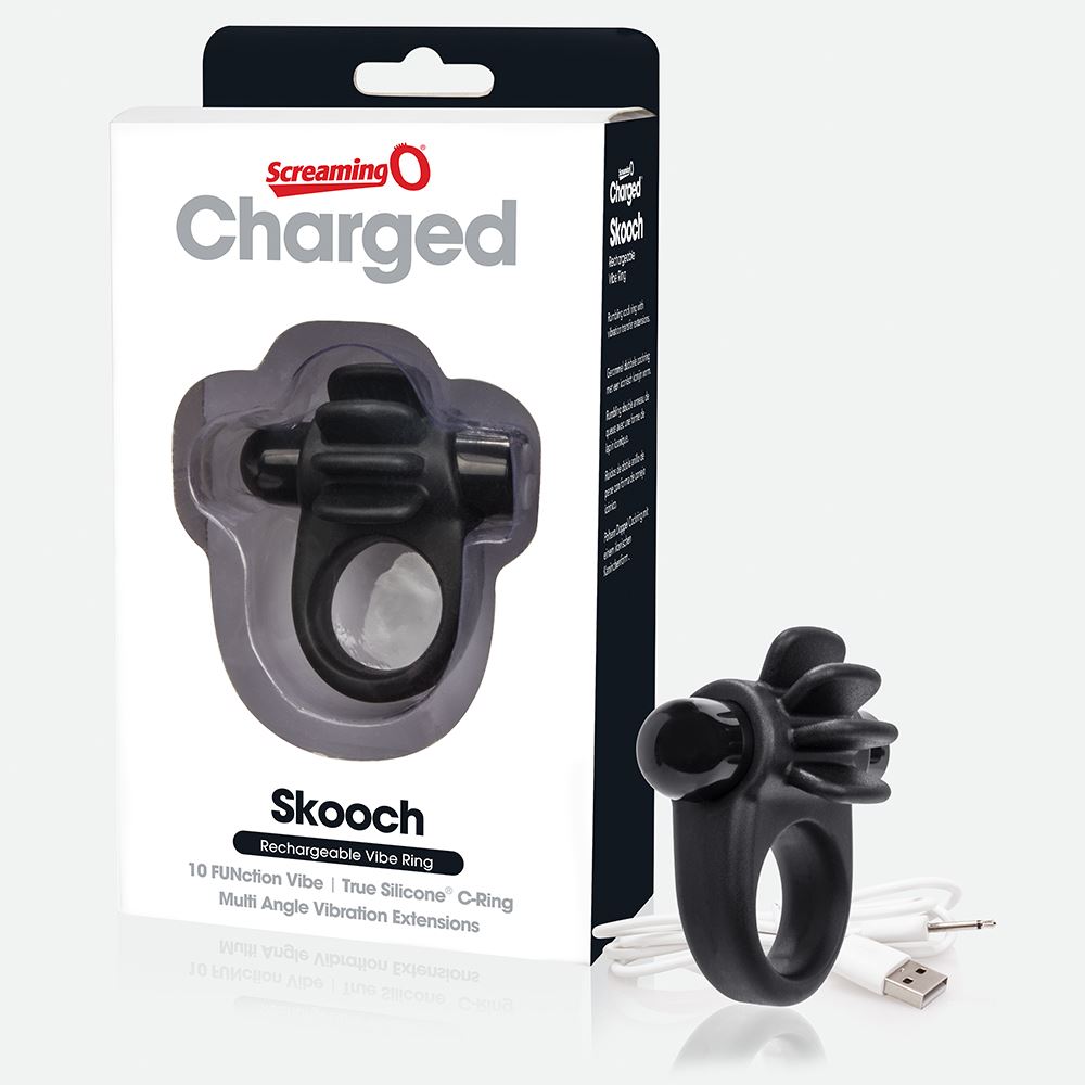 Screaming O Charged Skooch Rechargeable Vibrating Ring - Black - Image 3