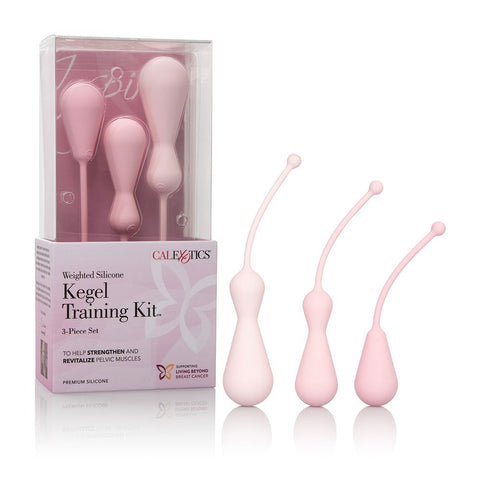 Inspire Weighted Silicone Kegel Training Kit - Pink by California Exotics