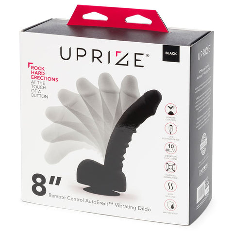 Uprize Remote Control Rising 8 Inch Vibrating Realistic Dildo Black by OTHER - Image 3