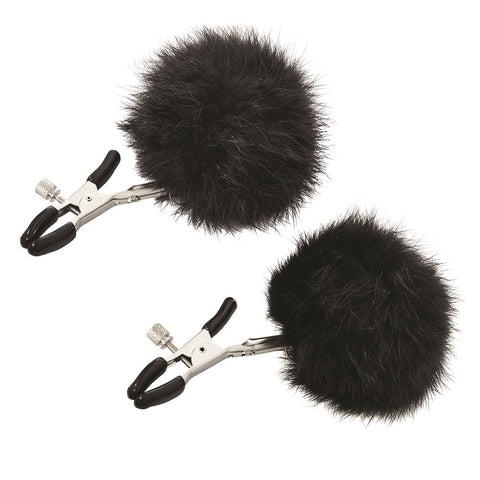 Sincerely Fur Nipple Clips - Black by Sportsheets - Image 2