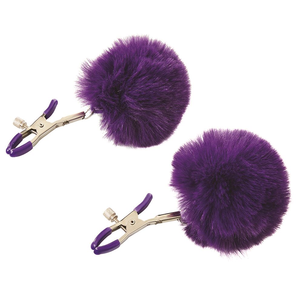 Sincerely Fur Nipple Clips - Purple by Sportsheets - Image 2