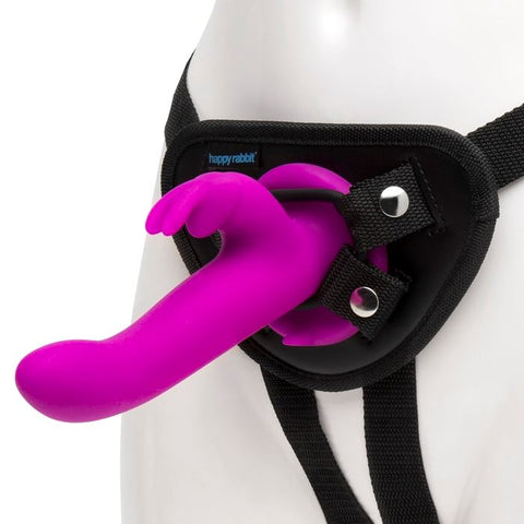 Happy Rabbit Vibrating Strap On Harness Set Purple - Image 2