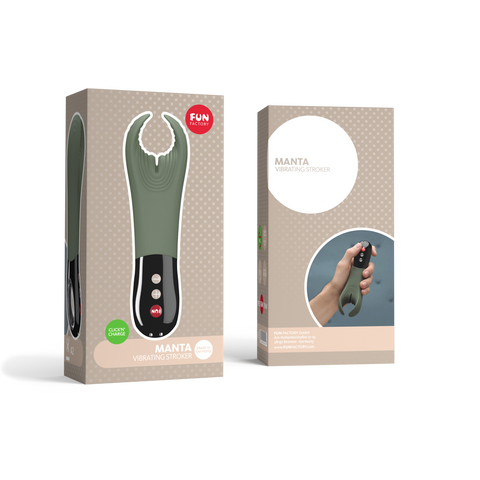 Fun Factory Manta - Moss Green - Vibrating Stroker - Image 3