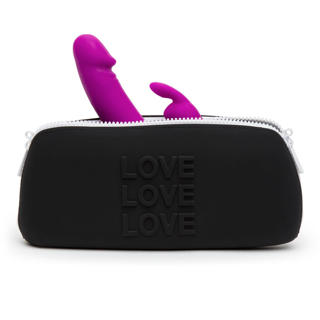 Happy Rabbit LOVE Storage Zip Bag Medium Black by Sample - Image 3
