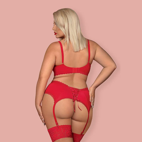 Obsessive - Jolierose 3-pcs set XXL - Red - Image 2