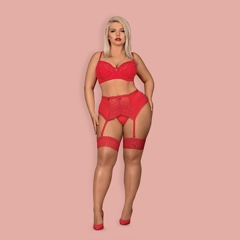 Obsessive - Jolierose 3-pcs set XXL - Red - Image 3