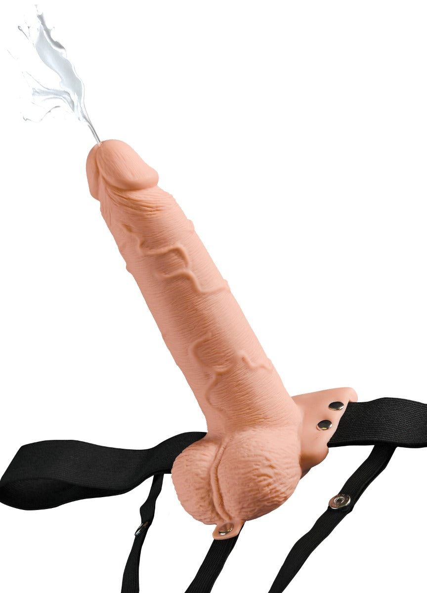 Pipedream - Fetish Fantasy Series - 7" Squirting Hollow Strap-on - Light/Black - Image 2