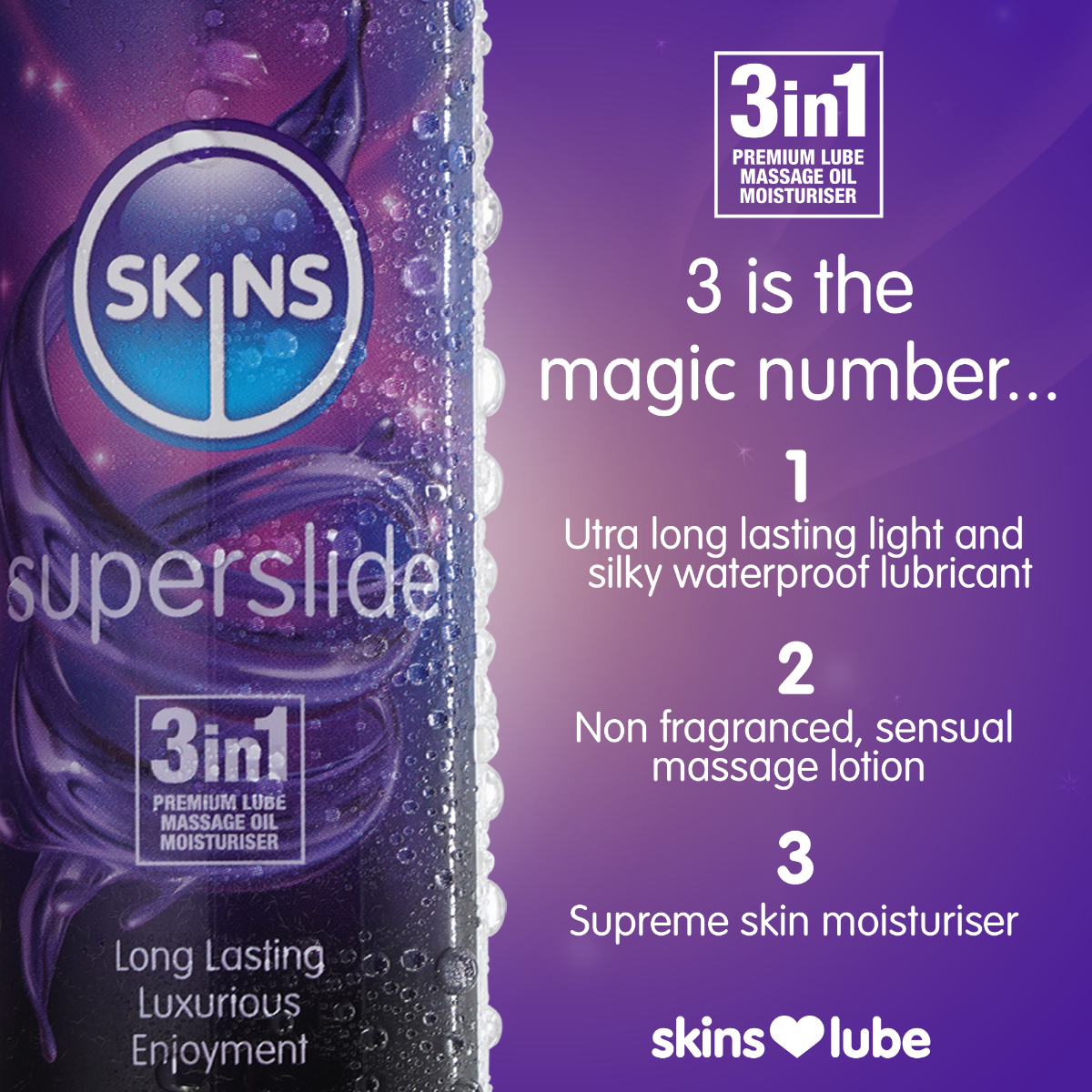 Skins Superslide Silicone Based Lubricant 4.4 fl oz (130ml) - Image 2