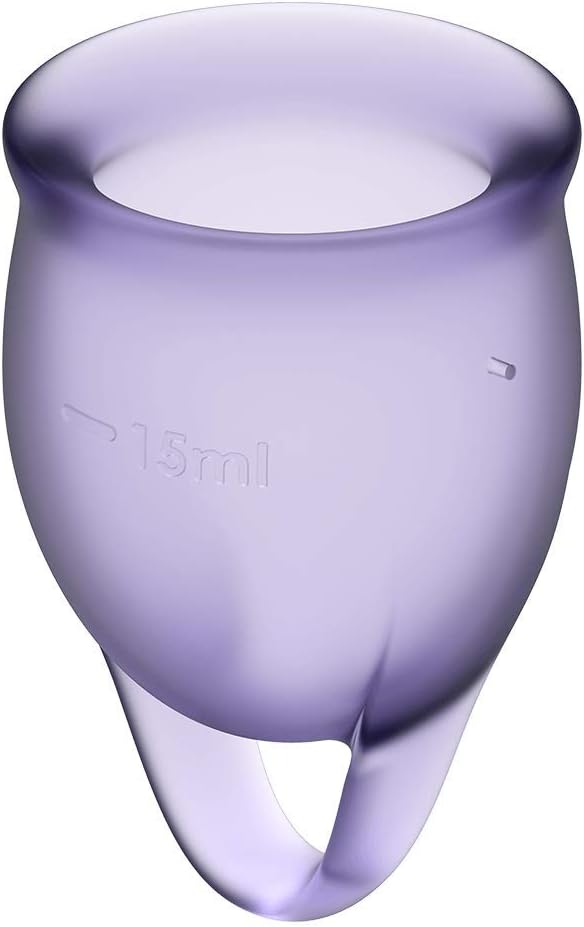 Satisfyer Feel Confident Menstrual Cup Set of 2 (Purple/Mauve) - Image 2