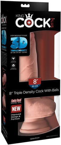 Pipedream - King Cock Plus - 8" Triple Density Fat Cock with Balls - Light