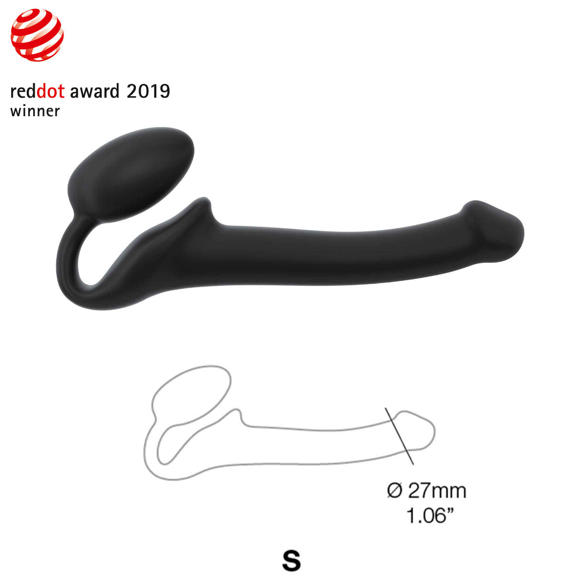 Strap On Me - Semi-Realistic Bendable Strap-On Black - S - Image 3