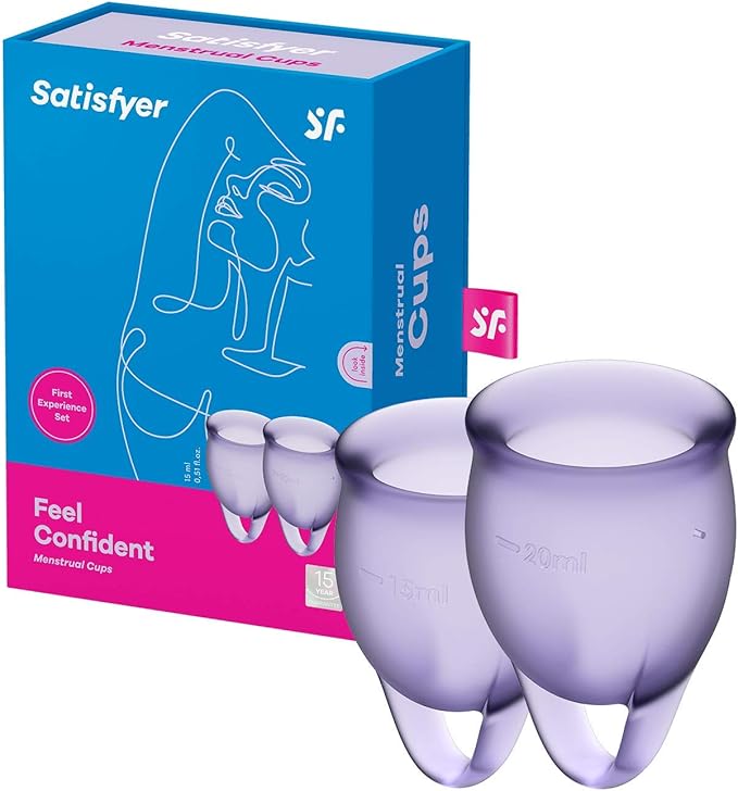 Satisfyer Feel Confident Menstrual Cup Set of 2 (Purple/Mauve)