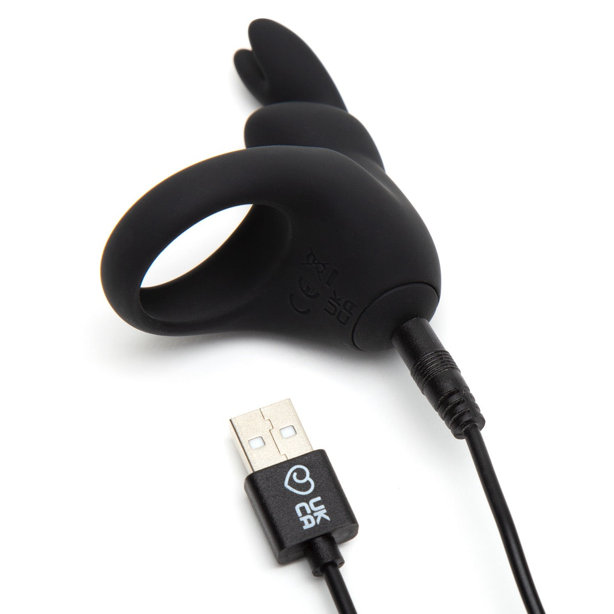 Happy Rabbit Rechargeable Vibrating Rabbit Cock Ring - Black - Image 4