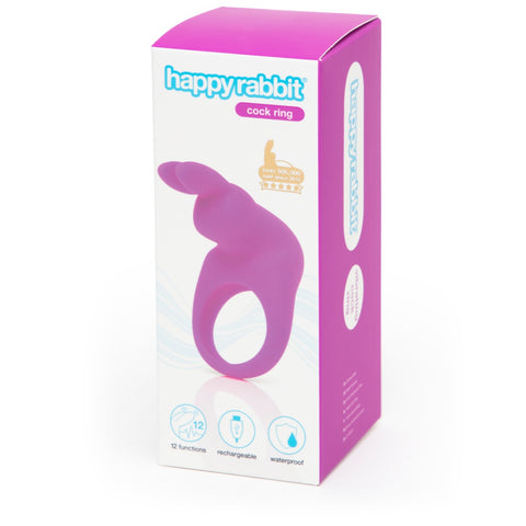 Happy Rabbit Rechargeable Vibrating Rabbit Cock Ring - Purple - Image 4