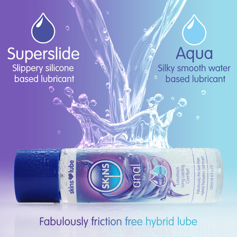 Skins Anal Hybrid Silicone and Water Based Lubricant 4.4 fl oz (130ml) - Image 2