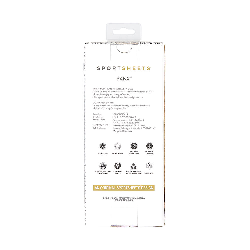 Sportsheets Merge Collection - Banx - 8" Hollow Silicone Dildo - Image 3