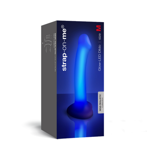 Strap On Me - Glow-LED Dildo Purple - M