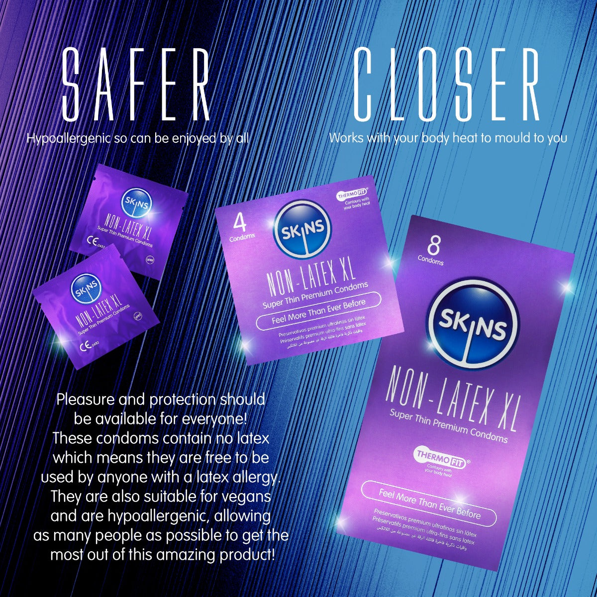 Skins Condoms Non-Latex XL 4 Pack - Image 2