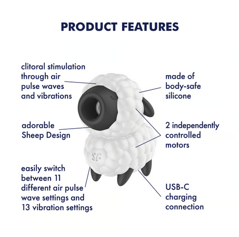 Satisfyer Dreamy Sheep - Double Air Pulse Vibrator - Image 3