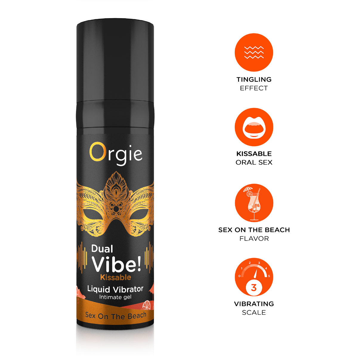 Orgie Dual Vibe - Kissable Liquid Vibrator - Sex On The Beach - Image 2