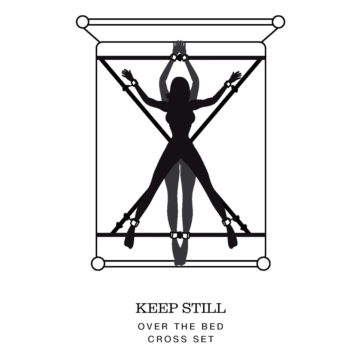 Fifty Shades of Grey Keep Still Over the Bed Cross Restraint Silver - Image 4
