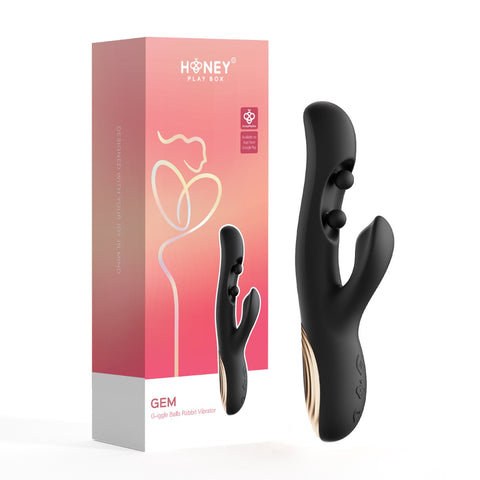 Honey Play Box – Gem – Twin Balls Rabbit Vibrator (App Controlled Pressure Sensing)