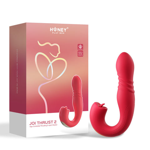 Honey Play Box - Joi Thrust 2 - Thrusting G Spot Vibrator & Tongue Clit Licker (App Controlled Pressure Sensing)