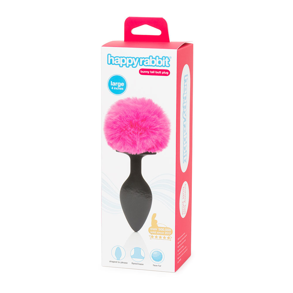 Happy Rabbit Butt Plug Large - Black/Pink - Image 4