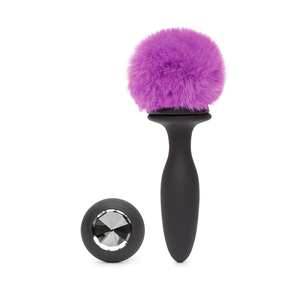 Happy Rabbit Rechargeable Vibrating Butt Plug Medium - Black/Purple
