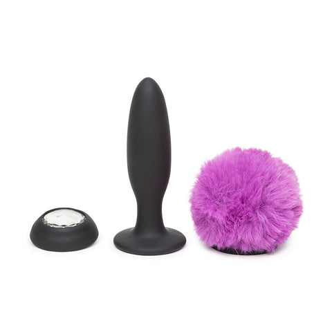 Happy Rabbit Rechargeable Vibrating Butt Plug Medium - Black/Purple - Image 2