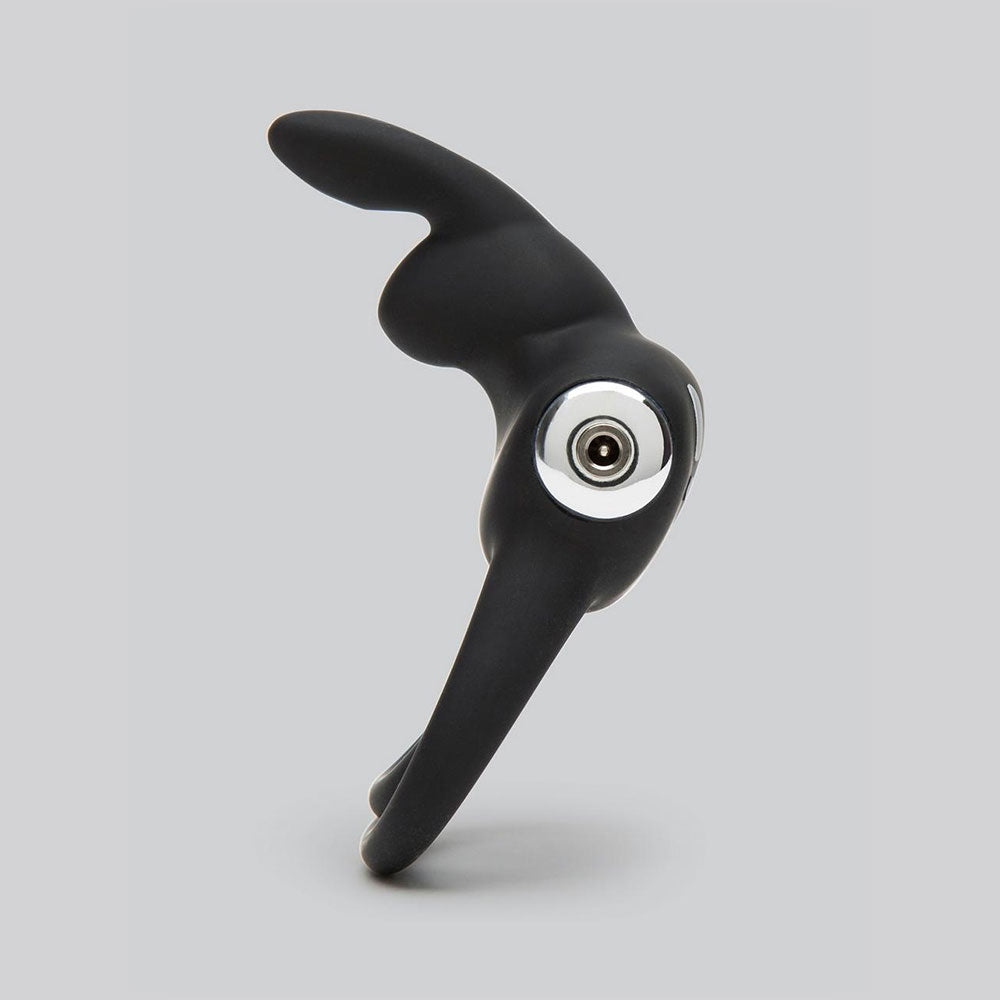 Happy Rabbit Couples Stimulating USB Rechargeable Rabbit Love Ring Black - Image 2