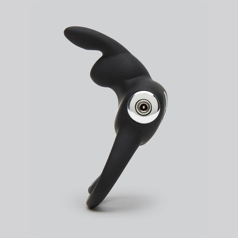 Happy Rabbit Couples Stimulating USB Rechargeable Rabbit Love Ring Black - Image 2
