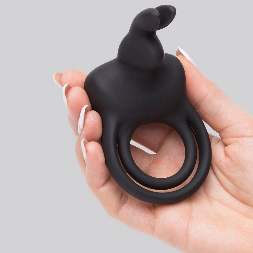 Happy Rabbit Couples Stimulating USB Rechargeable Rabbit Love Ring Black - Image 4