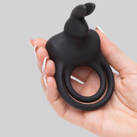 Happy Rabbit Couples Stimulating USB Rechargeable Rabbit Love Ring Black - Image 4