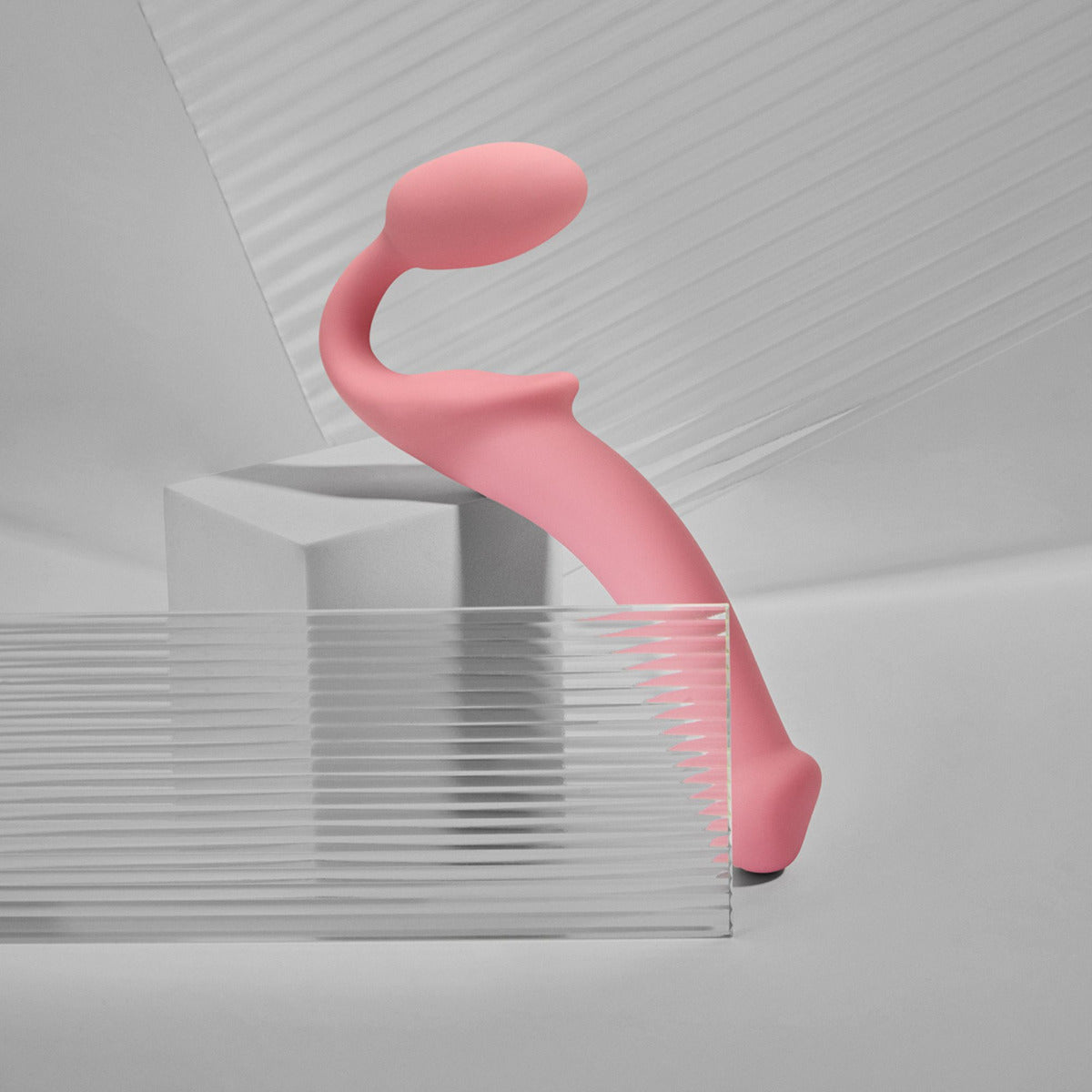Strap On Me - Silicone Bendable Strap-On - M - Pastel Pink - Image 3
