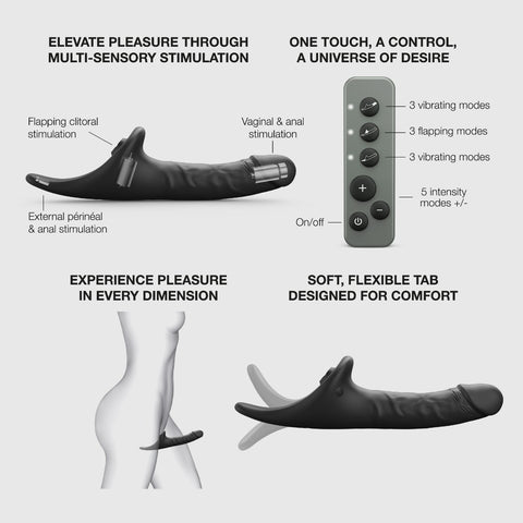 Strap On Me - Multi Orgasm Realistic Dildo - M - Black Tr - Image 4