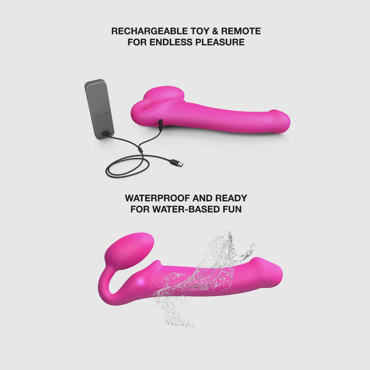 Strap On Me - Vibrating Bendable Strap-On - M - Fuchsia - Image 4