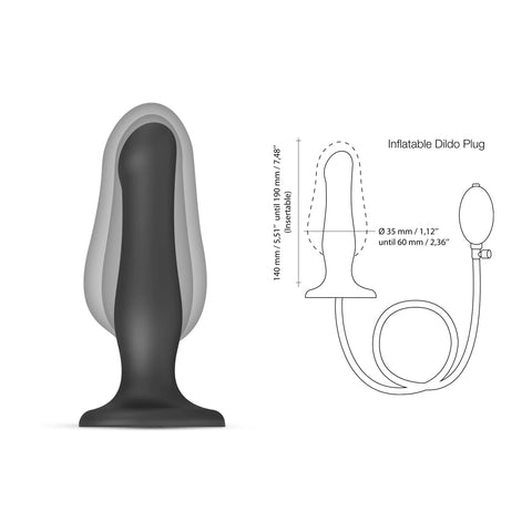 Strap On Me - Inflatable Dildo Plug Black - Image 4