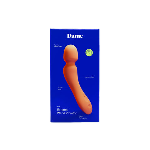 DAME - Min Mini Wand Vibrator - Papaya