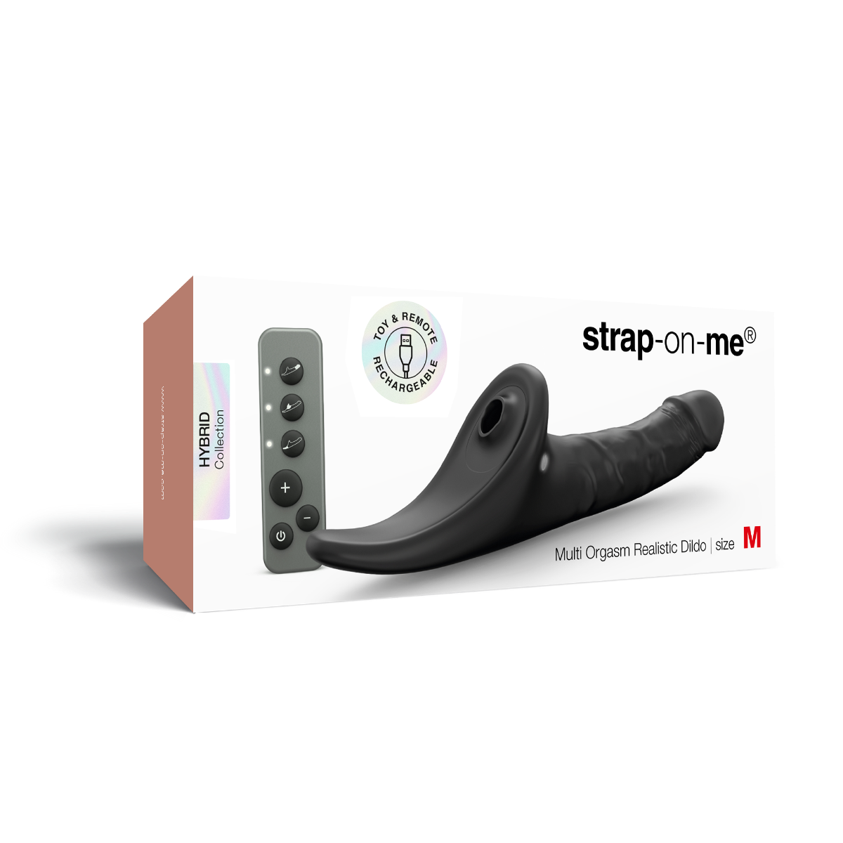 Strap On Me - Multi Orgasm Realistic Dildo - M - Black Tr