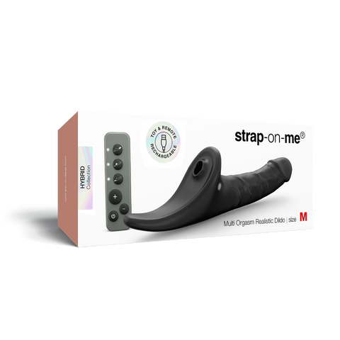 Strap On Me - Multi Orgasm Realistic Dildo - M - Black Tr